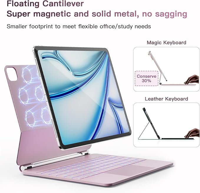 for iPad Air 13 inch Case with Keyboard, iPad Pro 12.9 Magic Keyboard, Springy - Image 7