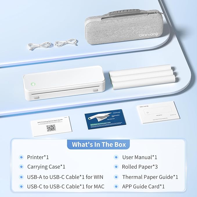 Inkless Portable Printer for Travel, Wireless Thermal Printer Supports 8.5 x 11 - Image 8