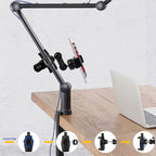 Clamp Phone Stand Holder for Desk/Table/Glass/Baffle/Easel/Guitar Head - Image 7