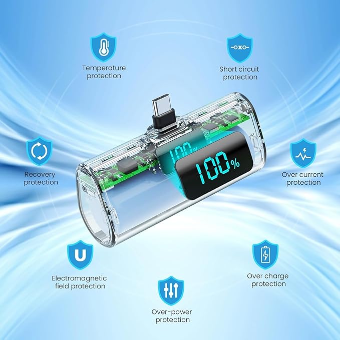 Portable Charger for iPhone 16/15 Series, 5200mAh PD USB C Power Bank Built-in - Image 7