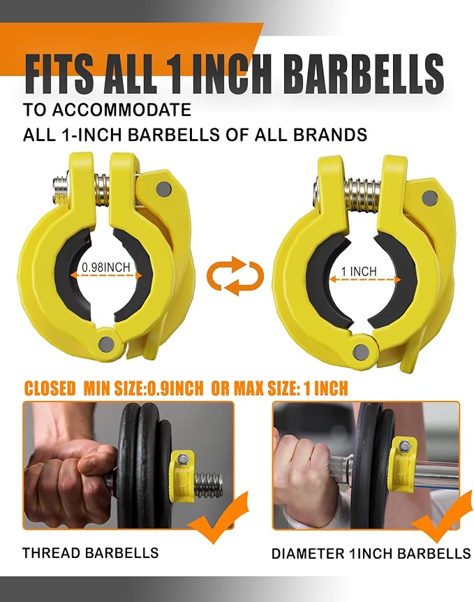 MAXRICH T Barbell Clamp 1 inch Multiple Sizes & Adjustable Weight Clips - Image 4