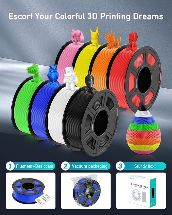 SUNLU Large Spool 3KG PETG Filament, 3D Printer Filament PETG 1.75mm, Less - Image 9