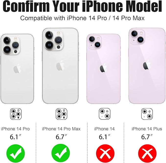 AGVEE 3+3 6 Pack for iPhone 14 Pro 6.1" / 14 Pro Max 6.7" Camera Lens Cover - Image 2