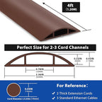 4ft Cord Hider Floor, LZEOY Heavy Duty Cord Covers - Image 2