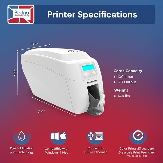 Bodno Magicard 300 Dual Sided ID Card Printer & Complete Supplies Package ID - Image 5