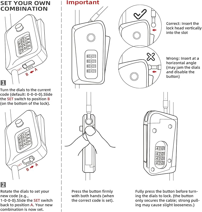 6ft Python Cable Lock for Bike, Electric Scooter, Trail Camera, 4 Digit - Image 6