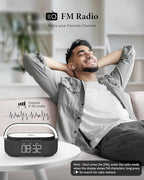 COLSUR Bluetooth Speaker with Wireless Charger, FM Radio, Dimmable LED Night - Image 5