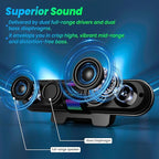 BESTISAN Computer Speaker, 6 RGB Light Modes, Gaming Soundbar - Image 2