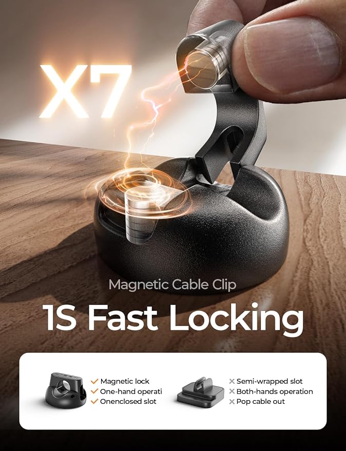 8 Pack Charging Cord Organizer LISEN Magnetic Charging Cord Holder, Easy Open - Image 3