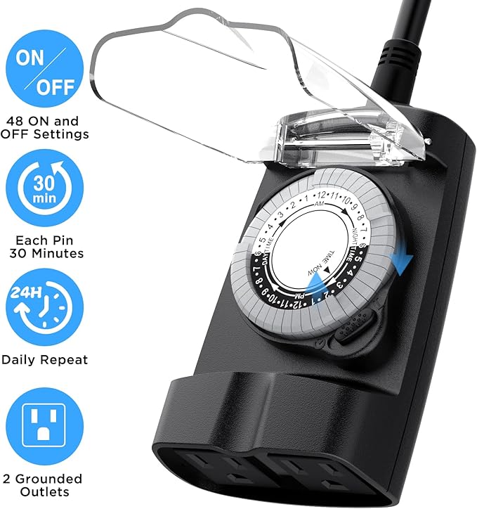 G-ELEK Outdoor Timer Waterproof, 24 Hour Light Timer, Timers - Image 4