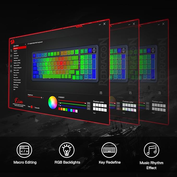 Redragon K686 PRO 98 Keys Wireless Gasket RGB Gaming Keyboard, 3-Mode PBT - Image 9