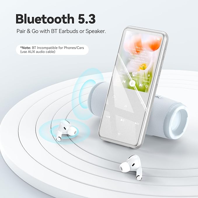 AGPTEK 64GB MP3 Player with Bluetooth, M3 2.4 inch Music Player with Speaker - Image 3