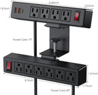 Desk Clamp Power Strip with PD20W USB-C, 2 in 1 Dual Layer Under Desk Power - Image 7