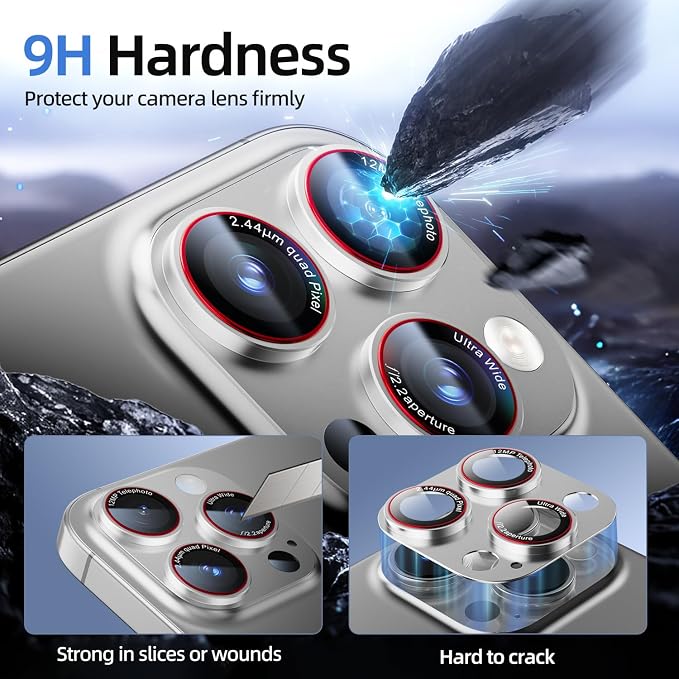 Camera Lens Protector for iPhone 16 Pro Max/iPhone 16 Pro/iPhone 15 Pro - Image 2
