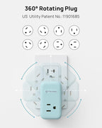 TROND Outlet Extender with USB, 360 Rotating Plug Adapter with PD 20W USB C Port - Image 3