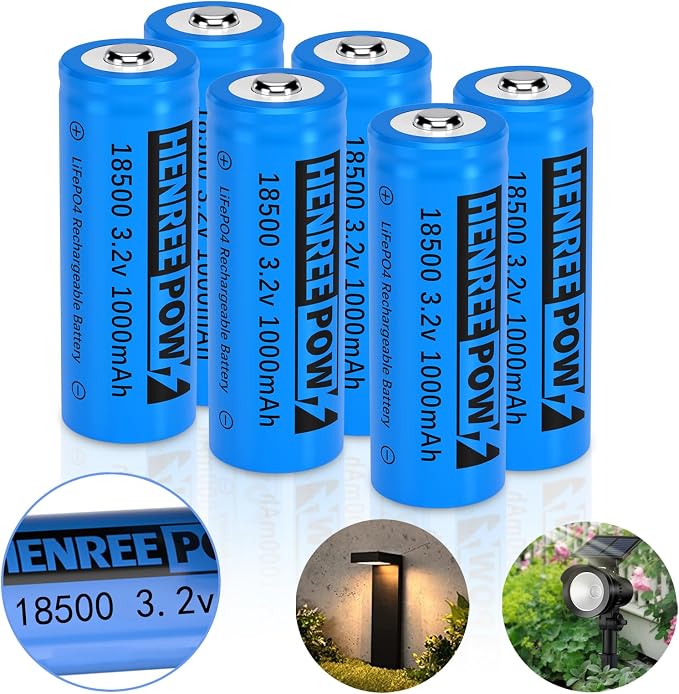 Henreepow 18500 3.2v LiFePo4 Rechargeable Battery, 3.2v LiFePo4 Rechargeable by HENREEPOWBATTERY