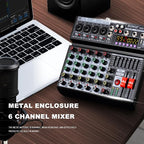 BOMGE 06A Professional 6 Channel DJ Audio Mixer, DJ Controller Sound Mixer - Image 6