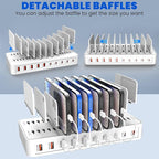 Charging Station for Multiple Devices, 100W 10 Ports Flat Plug Charging Dock - Image 4