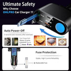 OHLPRO Retractable Car Charger Cigarette Lighter Adapter, 168W 5 in 1 Fast - Image 4