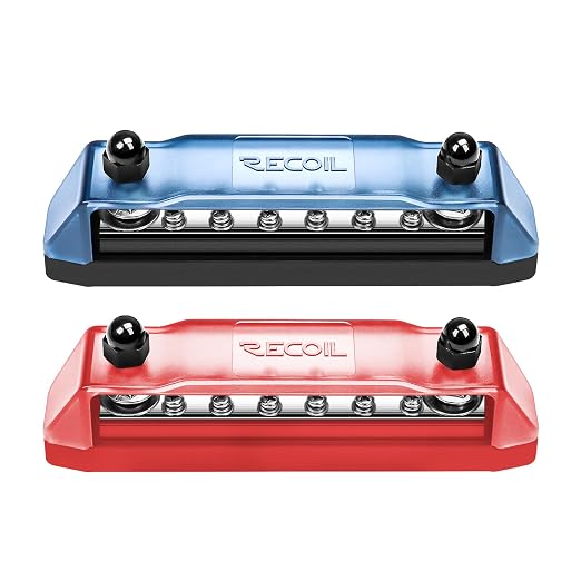 Recoil BB212P Power Distribution Block 12V 150A Dual 5/16” Studs Bus Bar - Image 3