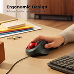 Wired Trackball Mouse for Large Hands, Ergonomic Design Reduces Wrist & Muscle - Image 2