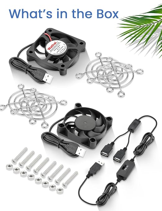 Wathai 2PCS 50mm x 10mm 5V Mini Box USB Computer Fan - Image 6