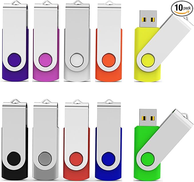Aiibe 10 Pack 128GB Flash Drive USB Drive Thumb Drives USB 2.0 Memory Stick by Aiibe