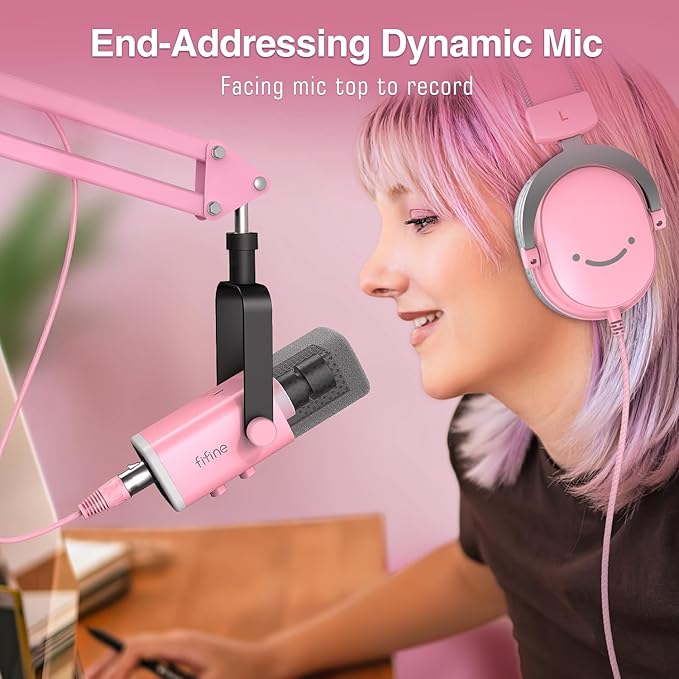 FIFINE XLR Gaming Microphone USB, PC Dynamic Microphone Kit - Image 8