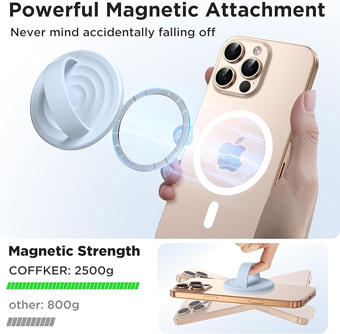 Magnetic Phone Ring Grip Holder, Silicone Finger Loop Grip, Compatible - Image 3
