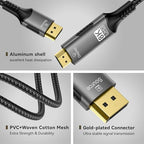 FDBRO 8K DisplayPort to HDMI Cable Active 8K@60Hz 4K@120Hz 32.4Gbps, - Image 5