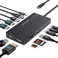 USB C Docking Station Dual Monitor, 14 in 1 USB C Hub, Adapter by ACASIS