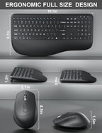 Wireless Keyboard and Mouse Combo, EDJO 2.4G Full-Sized Ergonomic Computer - Image 6