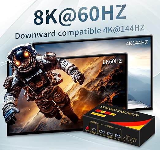 2*DP+1*HDMI KVM Switches 3 Monitors KVM Switch 2 Monitors 2 Computers Display - Image 5