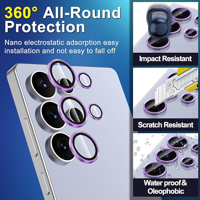 for Samsung Galaxy S25 Ultra Camera Lens Protector, Individual Metal Ring - Image 3