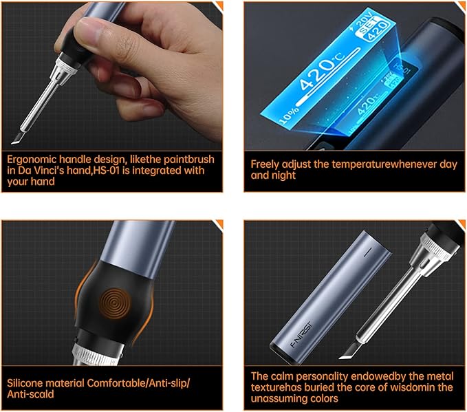 FNIRSI Soldering Iron Kit, DC/PD Mini Digital Soldering Iron, 180-780℉ Fast - Image 7