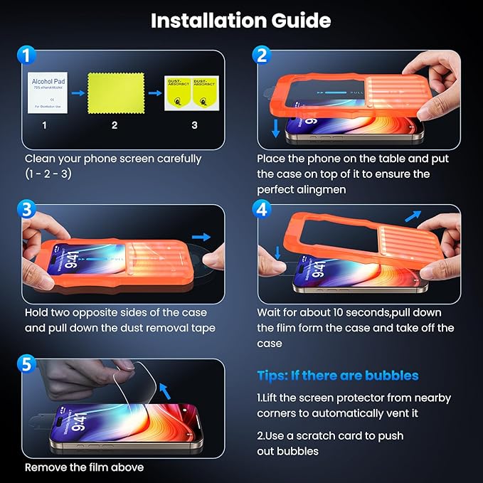 Uyiton UnBreak-Glass for iPhone 15 Pro Max Screen Protector, Scratch-Resistant - Image 6
