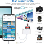 SD Card Reader for iPhone/iPad, Dual-Connector for Camera Memory Cards - Image 4