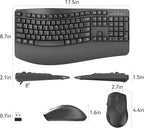 Wireless Keyboard and Mouse Combo, 2.4G Full Size Wave Keys Ergonomic Keyboard - Image 9