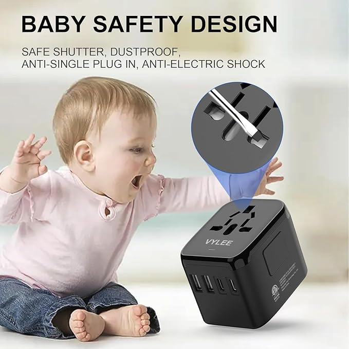 Universal International Power Travel Plug Adapter, 5 in 1 European Travel Plug - Image 7