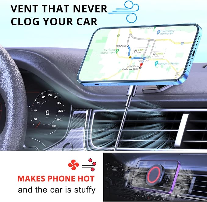 OHLPRO for iPhone 16 Magsafe Car Mount, Dashboard Magsafe Car Phone Holder - Image 3