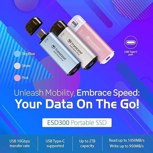 Transcend 1TB External SSD, USB 3.2 Gen2, Portable SSD - Image 3