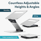 Lifelong Laptop Stand for Desk, Ergonomic Sit to Stand Premium Aluminum Laptop - Image 3