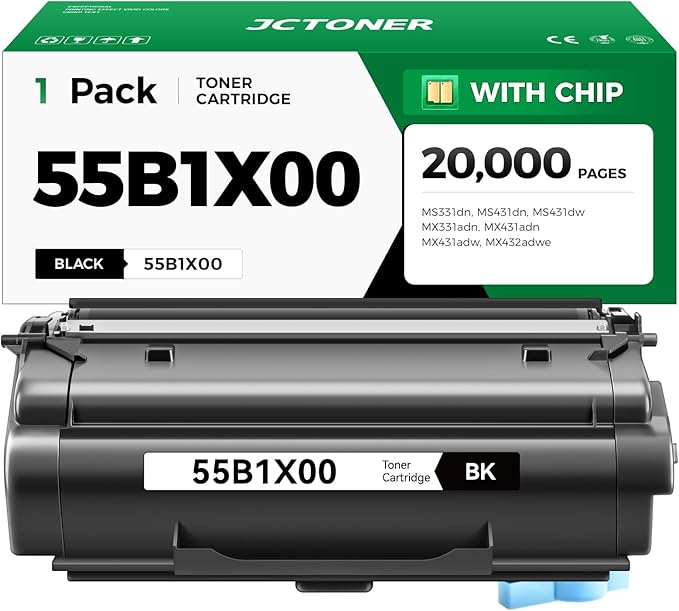 55B1X00 Black Toner Cartridge Extra High Yield by JCTONER