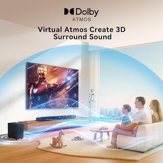 3.1CH Dolby Atmos Soundbar for Smart TV, 390w Virtual Atomos Surround Sound & - Image 2