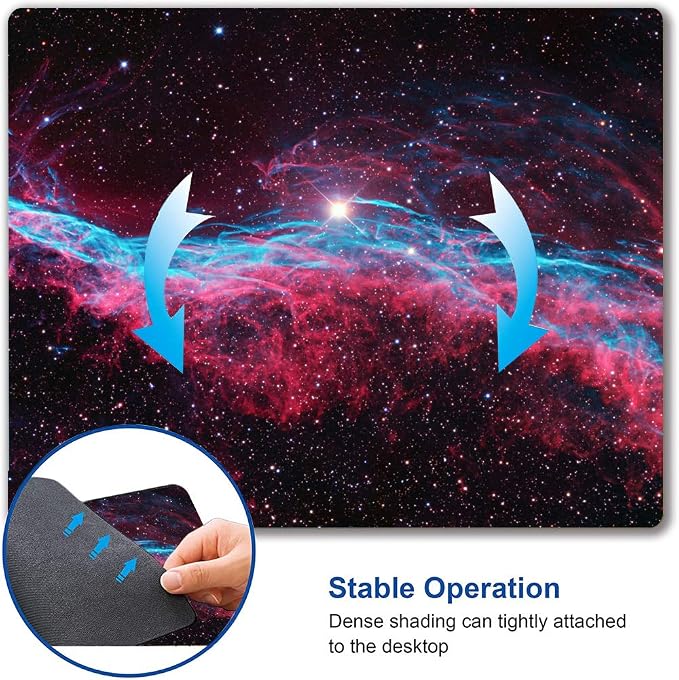 Galaxy Glitter Nebula Mouse Pad, Waterproof Non-Slip Rubber Base, 9.5"x7.9" Inch - Image 6