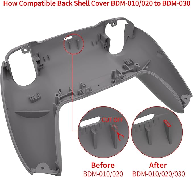 eXtremeRate Black Performance Rubberized Grip Custom Back Plate Bottom Shell - Image 5