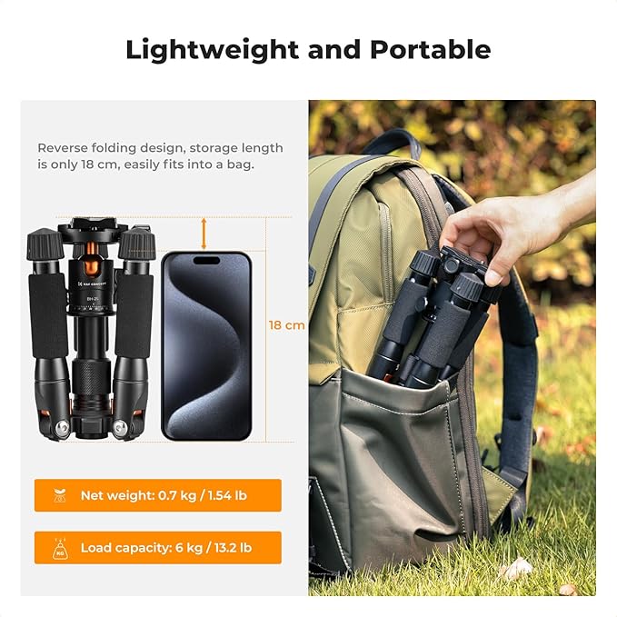 K&F CONCEPT Mini Desktop Tripod, 20.5''/ 52cm Compact Desk Tripod - Image 2