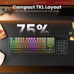 Redragon Wireless Mechanical Keyboard, 3-Modes Bluetooth Gasket Hot Swappable - Image 8