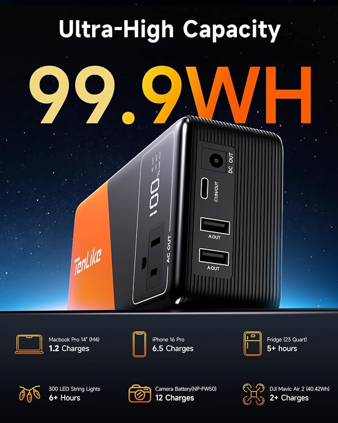 Portable Power Station 99.9Wh Power Bank - Image 3