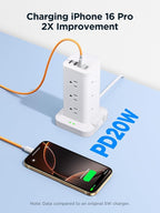 Surge Protector Power Strip, 6FT Flat Plug Extension Cord - Image 7
